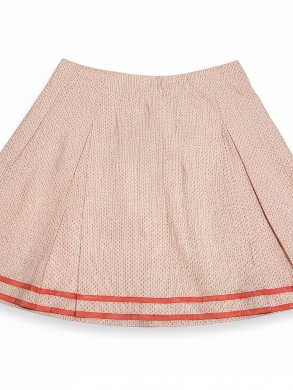Pendleton Light Pink Textured Midi Skirt with Coral Trim - Picture 3 of 7